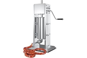 INTBUYING 2 Speed Manual Sausage Filler Sausage Stuffer Sausage Maker All #304 Food Grade Stainless Steel Vertical Meat Sausa