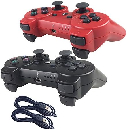 Nesada Wireless Bluetooth Controller For PS3 Double Shock (Red and Black)