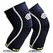 BLITZU POWER+ Knee Compression Sleeves Support for Running, Jogging, Basketball, Sports, Joint Pain Relief, Arthritis and Injury Recovery - 1 Pair Wrap Leg Brace Protection (Black XL)