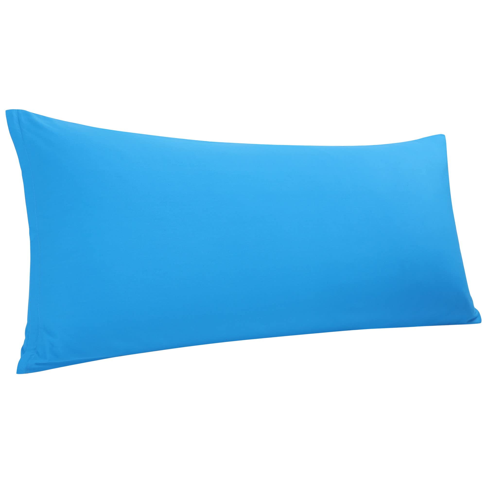 PiccoCasa Body Pillow Cover Egyptian Cotton Bolster Pillow Cases - 300 Thread Count Super Soft and Breathable Long Body Pillowcase with Zipper Closure Blue 20"x54"/ 4.6ft