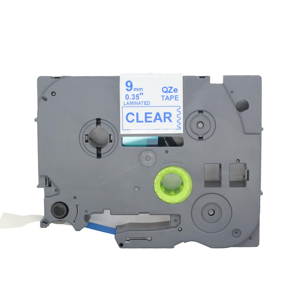 BROVACS 1 Pack Blue on Clear Laminated Label Tape Compatible for Brother P-Touch Label Printer TZ 123 TZe 123 9mm 3/8" OPA4123