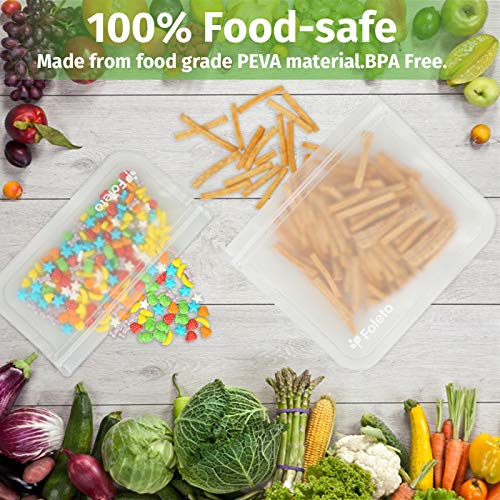 6 Pack Reusable Storage Bags Leakproof Easy Seal Ziplock Snack Bags for Food Storage Home Organization Eco-friendly