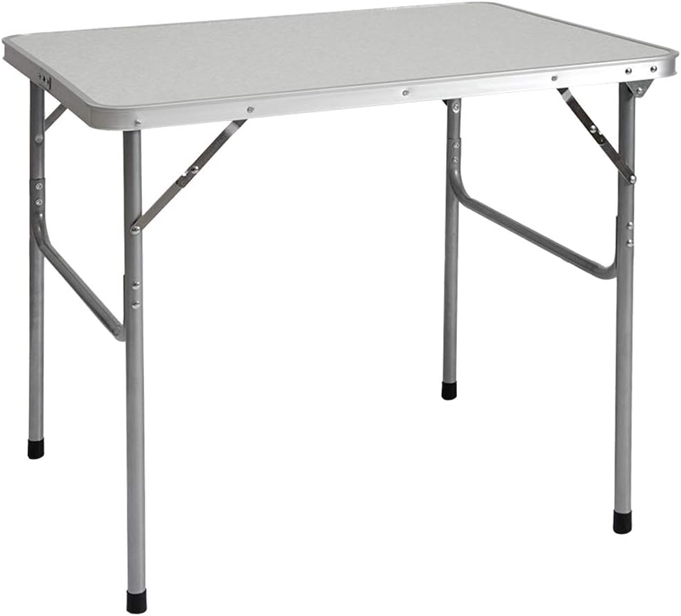 AMANKACamping Table 3Kg steel 80x60x70cm portable folding briefcase size for picnic flea market Light Grey