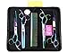 LILYS PET Professional PET DOG Grooming Coated Titanium scissors suit Cutting&Curved&Thinning shears (8.0 inches, Rainbow)…