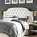 Dorel Living Lyric Button Tufted Faux Leather King Headboard, White