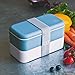 monbento - Bento Box Adult MB Original blue Denim - 2 Leakproof Compartments - Stackable Lunch Box Perfect for Work/Picnic/Sports - BPA Free Food Containers - Microwave & Dishwasher Safe - Blue