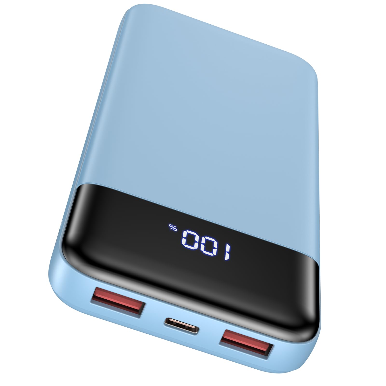 Portable Charger, 10000mAh Slim Power Bank Portable Phone Charger 22.5W PD QC Fast Charging with 3 Outputs 2 Inputs Battery Pack Compatible with iPhones Samsung Google Pixel LG Moto More Devices,Blue