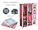 MAGINELS Portable Kid Organizers and Storage Organizer Clothes Wardrobe Cube Closet MultiFuncation Bedroom Armoire Children Dresser Rack Forest Animal Pink 8 Cube & 2 Hanging Section