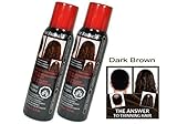 DARK BROWN Jerome Russell Spray on Hair Color Thickener (Easily covers up light to medium bald spots, hides gray, and makes hair look fuller) - Size 3.5 Oz (Pack of 2)