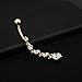 MyMei Sexy Gold Plated 5 Zircons Dangle Navel Belly Button Rings Body Piercing Jewellery