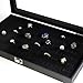 Huji Glass Top Ring Display Showcase With Velvet Insert Liner Jewelry Organizer (1, 72 Slot Case)