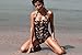 Angerella Retro Vintage Floral One Piece Pin Up Monokinis Swimsuit Navy,5XL