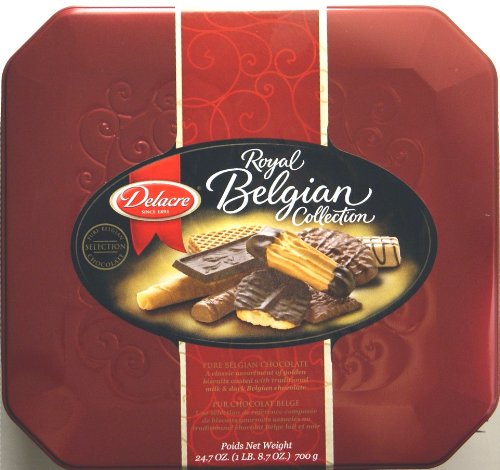 Delacre Royal Belgian Collection Tin Box Exquisite European Assorted Biscuits Net Weight 24.7 OZ (700 g)