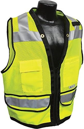 Radians RadWear Men's Class 2 High Visibility Heavy-Duty Surveyor Safety Vest - Lime, XL, Model Number SV59-2ZGD