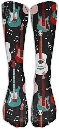 NEW Rock And Roll Guitars Fashion Stylish Knee High Socks For Women And Men--Fitness Novelty Crew Athletic Socks Comfortable Knee High Sock