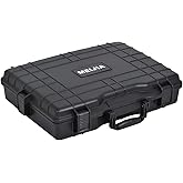 MEIJIA Waterproof Hard Camera Case,Hard Laptop Case,Hard Case with Customized Fit Foam Included, Elegant Black,Fit for computers,camera,lens (21.62"X17.25"X4.87")