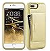 ZVE Case for Apple iPhone 8 Plus and iPhone 7 Plus, 5.5 inch, Slim Leather Wallet Case with Credit Card Holder Slot Pocket Protective Case Cover for Apple iPhone 7 Plus / 8 Plus 5.5 - Gold