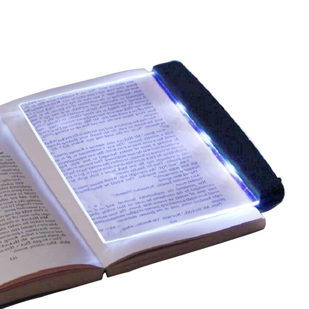 HERCHR Flat Book Light LED Reading Light with Detachable Page Clip,Readinglights for Booksin Bed Battery Powered Book Lamp Flat LED Lightpanel