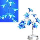 Vktech Mini Lily Flower Tree LED Light Lamp for Home Desk Festival Decoration Blue