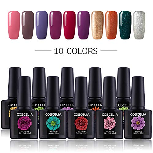 Coscelia 10Pcs Gel Polish UV LED Soak Off Varnish Manicure Pedicure Gel Nail Polish Sets 10ml Coscelia 10Pcs Gel Polish UV LED Soak Off Varnish Manicure Pedicure Gel Nail Polish Sets 10ml