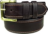 Wolverine Men's Border Stitch Leather Belt Brown