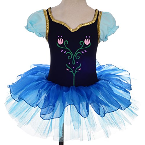 Dressy Daisy Girls' Princess Anna Tulip Embroidery Ballet Tutus Dancewear Fairy Costume Size 3-4T Multicoloured