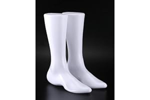 WellieSTR 1 Pair (White Color) Male Foot Sock Shoes Mannequin Foot Stand to Display Shoes and Socks Feet Model Plastic Mannequin Foot Display for Socks