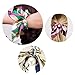 Bow Scrunchies for Hair, Funtopia 6 Pcs Ribbon Hair Scrunchies with Printed Pattern, Including 3 Satin Scarf Scrunchies, 3 Bunny Ear Scrunchies, Cute Bowknot Hair Ties Ropes for Women Girls