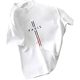 RoseSeek Men's Striped Graphic Tees Letter Print Short Sleeve Tee Shirts Summer Casual T-Shirt