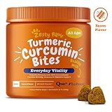 Turmeric Curcumin with BioPerine for Dogs - Grain Free Dog Joint Supplement with Coconut Oil & Black Pepper Extract - Grain Free Soft Chews for Canine Immune System Support - Bacon Flavor - 90 Count