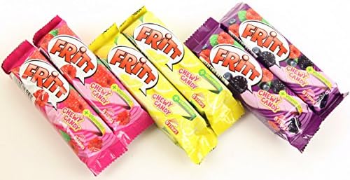 Fritt Fruit Chews 3-Flavor Raspberry, Lemon, Wildberry Candy with Vitamin C 2.5-ounce (70g) (Pack of 6)