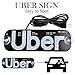 AutoEC Uber Sign, Uber LED Sign Removable Window Decal with Suction Cups, DC 5V USB Adapter Light Logo for Uber and Rideshare Drivers (Blue)
