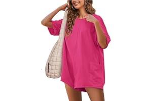 Yozazzy Womens Tee Rompers Hot Shot One Piece Shorts Jumpsuits Athletic Workout Overall with Pockets