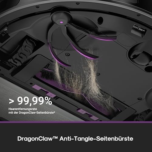 E20 Evo Plus Saugroboter mit Wischfunktion Absaugstation beutelloser, Saugroboter 10000 Pa, Saug Wischroboter mit Selbstentleerung, Anti-Wickel für Tierhaare, Hartböden, Teppiche