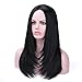 Rosa Star Hair Wigs for Women Long Straight Hair Wig Synthetic Hair Middle Part Heat Resistant Fiber Hair Wigs Black Color (1#)