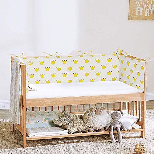 SURPCOS Cotton Collection 2-Piece Nursery Crib Bumper Pads for Cribs, Machine Washable Padded Crib Liner for Babies, Safe and Soft Crib Padding Protector for Head Banging
