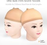 MORGLES 8pcs Nude Wig Caps Stretchy Breathable One Size Fits All view 3