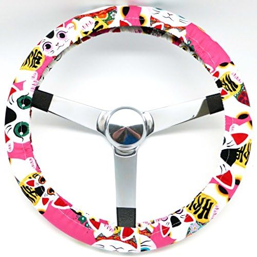 Mana Trading Steering Wheel Cover Pink Lucky Cat