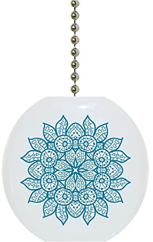 Oriental Blue Mandala Solid Ceramic Fan Pull