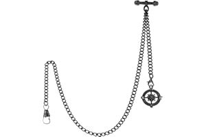 DerMacht Single Albert Pocket Watch Chain with T-Bar Gold