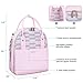 mommore Fully Opened Baby Diaper Bag Pink Travel Backpack with Portable Insulated Bag for Pregnant Wife