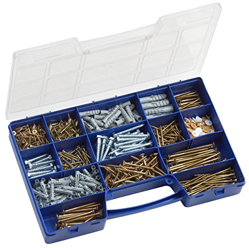 Meister Universalschrauben- und Dübel-Sortiment 620-teilig - Universal- & Holzschrauben im Set - PZ Pozidriv…