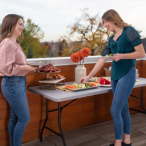 Peakform Centerfold 6Foot Folding Table, Gray Pricepulse
