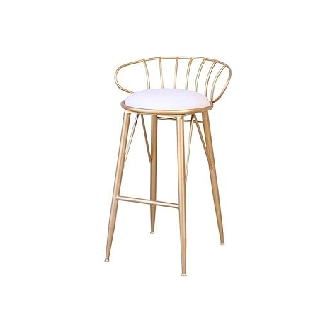 Weizi Eisen Barhocker Moderner Barhocker Weisse Ledermatte Und Schmiedeeisernes Gerust Fur Theken Geeignet Kuchen Fruhstucksbar Sitzhohe 6575 Cm Hoher Hocker Amazon De Kuche Haushalt