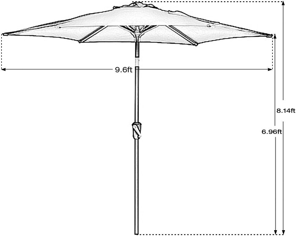 Amazon Com Grand Patio Outdoor Market Umbrella With Push Button Tilt And Crank Patio Umbrella 9 6 Ft Red Garden Outdoor