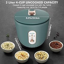 Audecook Small Rice Cooker, 4 Cups Uncooked