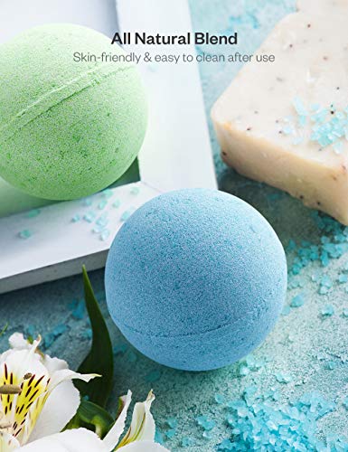 Anjou Bath Bombs Gift Set, 6 x 4.0 oz Vegan Natural Essential Oils, lush Fizzy Spa Moisturizes Dry S - coolthings.us