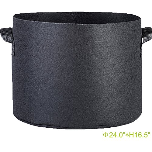 12 Pack 30 Gallon Grow Bags Black Fabric Round Aeration Pots Container for Nursery Garden and Planting Grow (30 Gallon, Black)