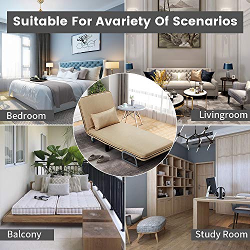 HOMHUM Convertible Sofa Bed Sleeper Chair Folding 5 Position Arm Chair