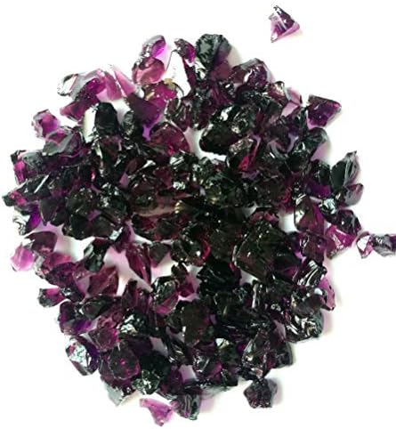 ZestStore 10 Pound 1/4 inch Reflective Fire Glass Landscaping Glass Fire Pit Vase Filler - Royal Purple